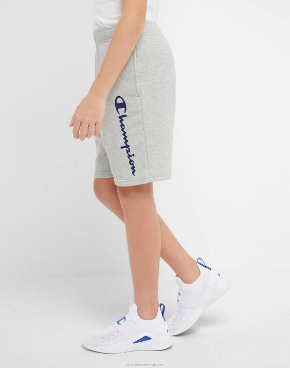 Championvelike otroške kratke hlače iz francoskega frotirja classic script 8\" 2B841889 oksfordsko sivo resje