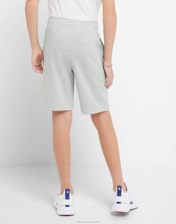Championvelike otroške kratke hlače iz francoskega frotirja classic script 8\" 2B841889 oksfordsko sivo resje