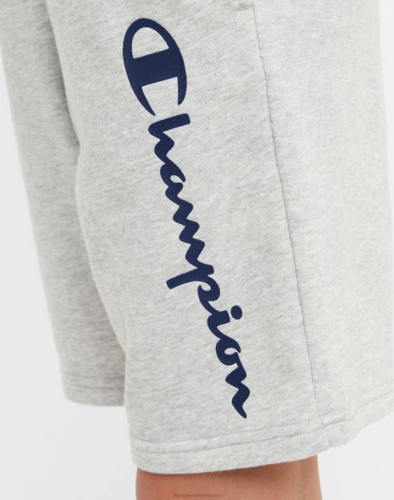 Championvelike otroške kratke hlače iz francoskega frotirja classic script 8\" 2B841889 oksfordsko sivo resje