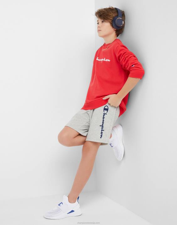 Championvelike otroške kratke hlače iz francoskega frotirja classic script 8\" 2B841889 oksfordsko sivo resje