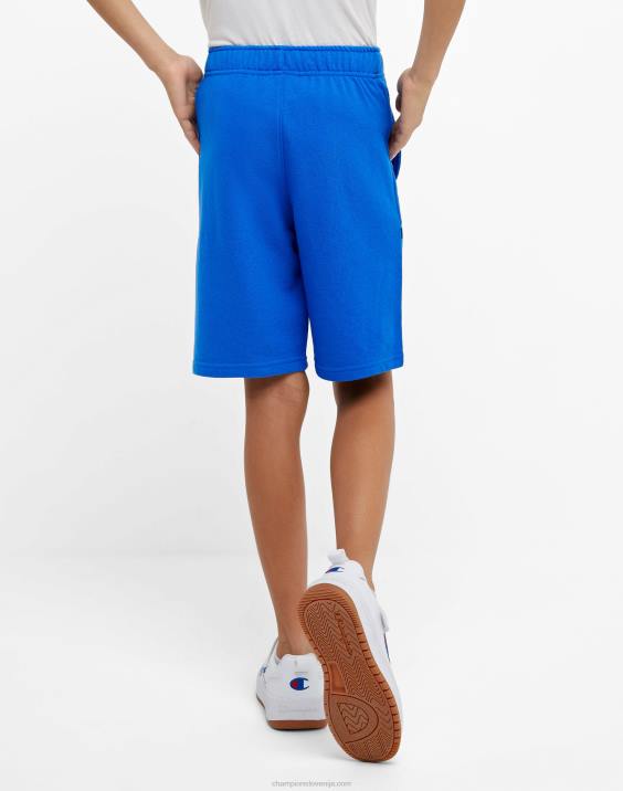 Championvelike otroške kratke hlače iz francoskega frotirja za dečke s kamuflažnim potiskom 8\" 2B841871 bozetto blue camo