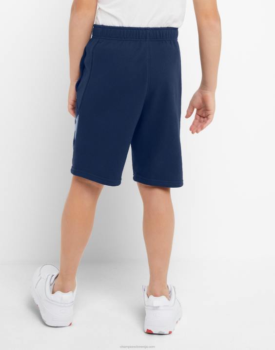 Championvelike otroške kratke hlače iz francoskega frotirja za dečke s kamuflažnim potiskom 8\" 2B841872 mornariška maskirna obleka