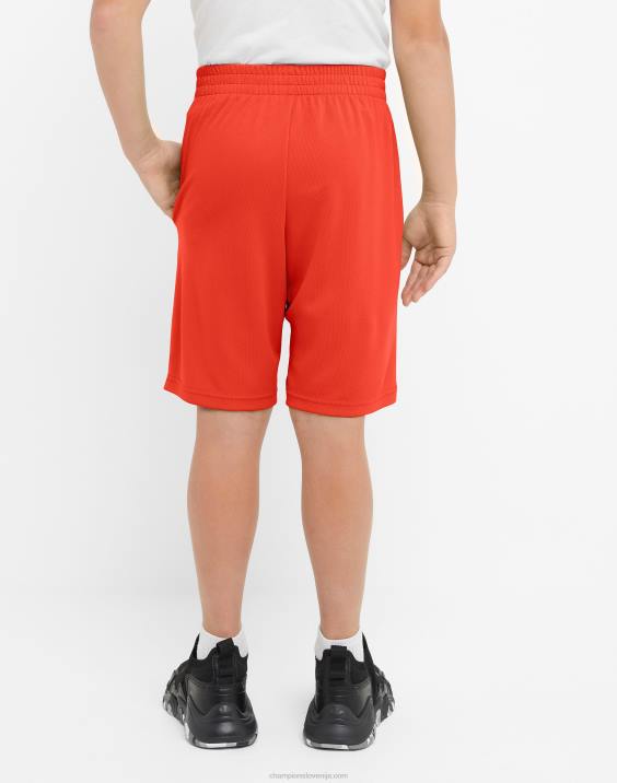 Championvelike otroške kratke hlače z odsevnim c logotipom 8\" 2B841881 dinamična oranžna