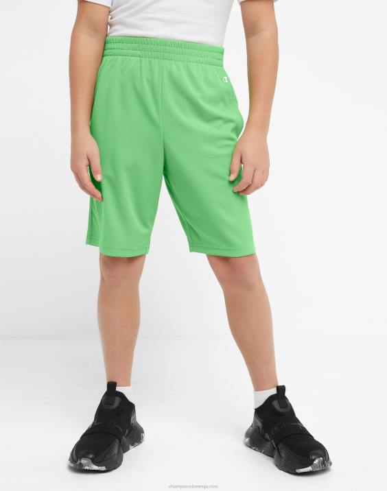 Championvelike otroške kratke hlače z odsevnim c logotipom 8" 2B841882 bujno zelena