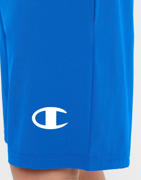 Championvelike otroške tkane fantovske kratke hlače, ki odvajajo vlago, odsevni c logotip 7\" 2B841878 živeti v modrem