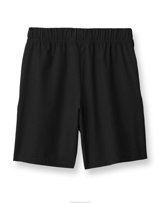 Championvelike otroške tkane fantovske kratke hlače, ki odvajajo vlago, odsevni c logotip 7\" 2B841879 Črna