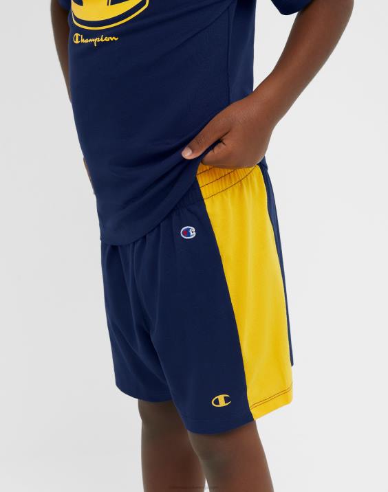 Championotroška majica s kratkimi rokavi in ​​kratke hlače colorblock, 2-delni komplet 2B841841 mornariško/ekipno zlato