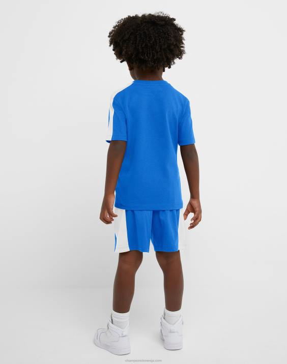 Championotroška majica s kratkimi rokavi in ​​kratke hlače colorblock, 2-delni komplet 2B841842 bozetto modra/bela