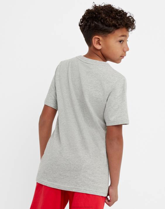 Championvelika otroška bombažna majica z logotipom treh c 2B841845 oksfordsko sivo resje