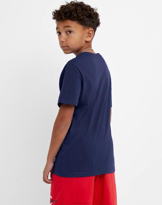 Championvelika otroška fantovska majica s kratkimi rokavi, napis nad velikim c 2B841853 atletska mornarica