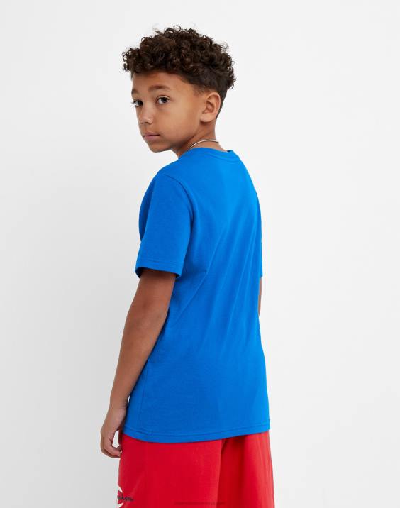 Championvelika otroška fantovska majica s kratkimi rokavi, napis nad velikim c 2B841854 bozzetto modra