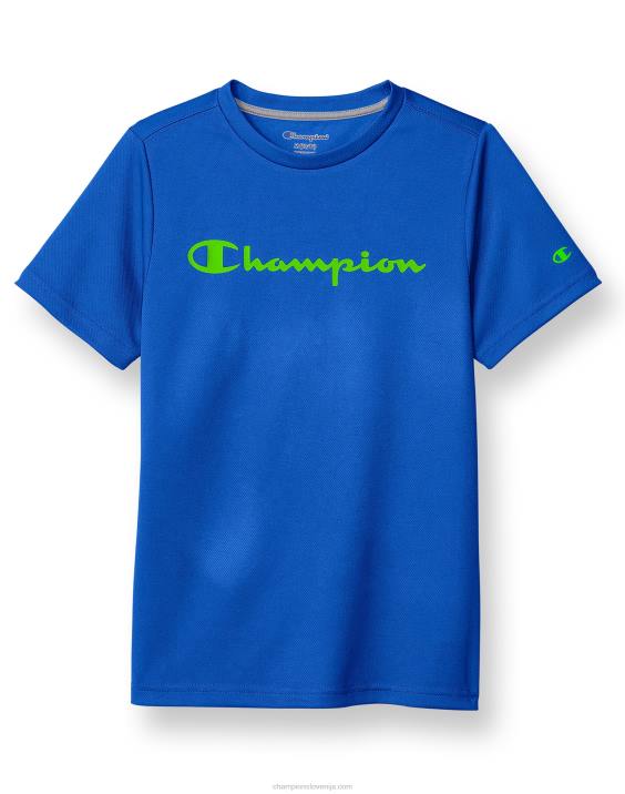Championvelika otroška fantovska majica s kratkimi rokavi s klasičnim scenarijem 2B841858 živeti v modrem