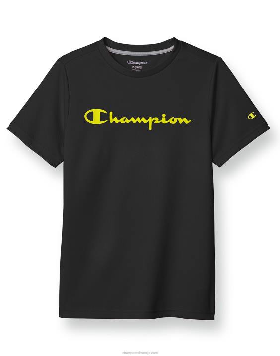 Championvelika otroška fantovska majica s kratkimi rokavi s klasičnim scenarijem 2B841860 Črna