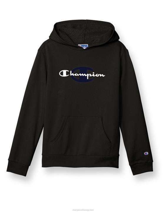 Championvelik otroški pulover s kapuco v francoskem frotirju za fante s kapuco klasični scenarij & c 2B841826 Črna