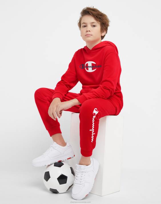 Championvelik otroški pulover s kapuco v francoskem frotirju za fante s kapuco klasični scenarij & c 2B841827 škrlat